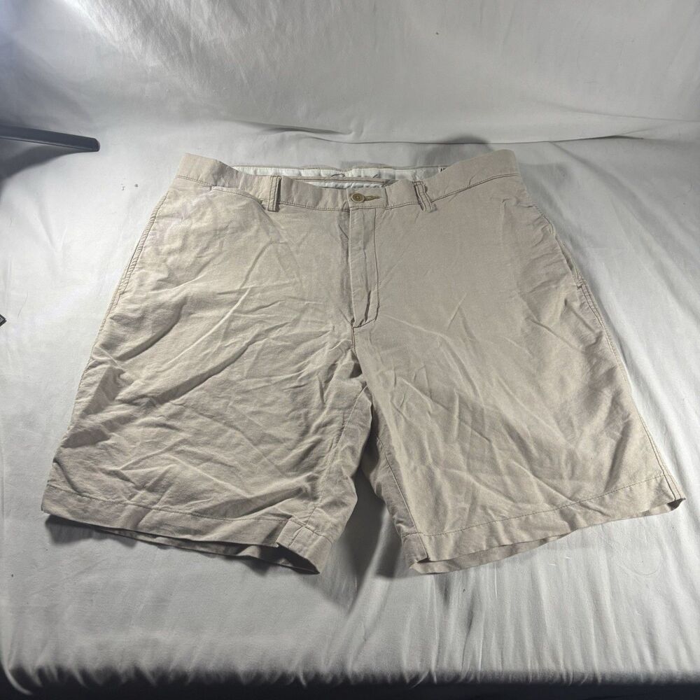 Roundtree & Yorke Casuals Khaki Chino Shorts 40W/42 Beige Cotton